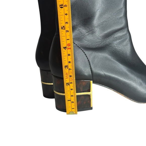 Chico's Tort Heel Black Boots Black Cheetah Size 8M - Picture 14 of 14